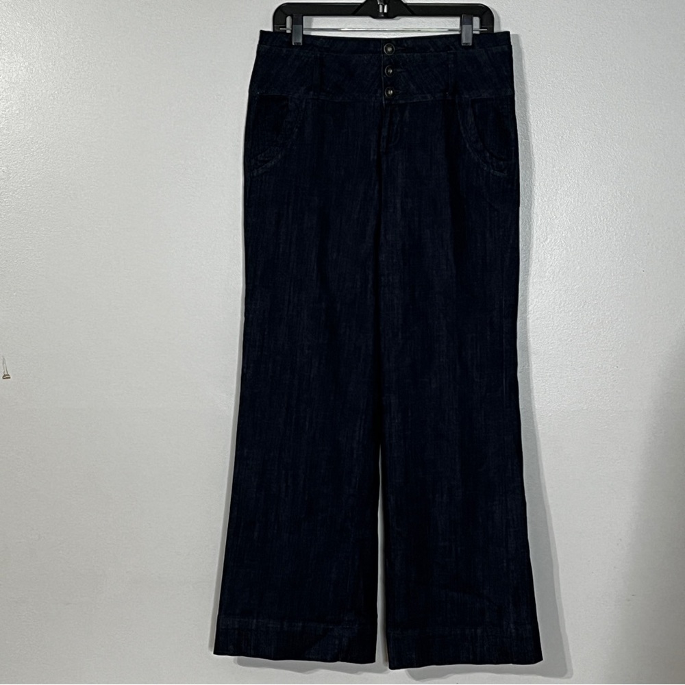 ELLE Wide Leg Flare Dark Wash Denim Jeans